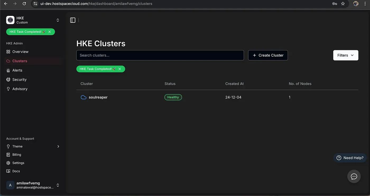 Cluster Creation Completed